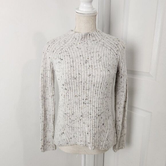 Madewell Sweater Womens XXS Gray Northfield Mock Neck Ribbed Knit Wool Blend - Picture 1 of 15